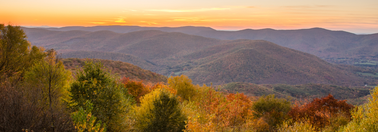 Autumnal Mountain Landscape at Sunset